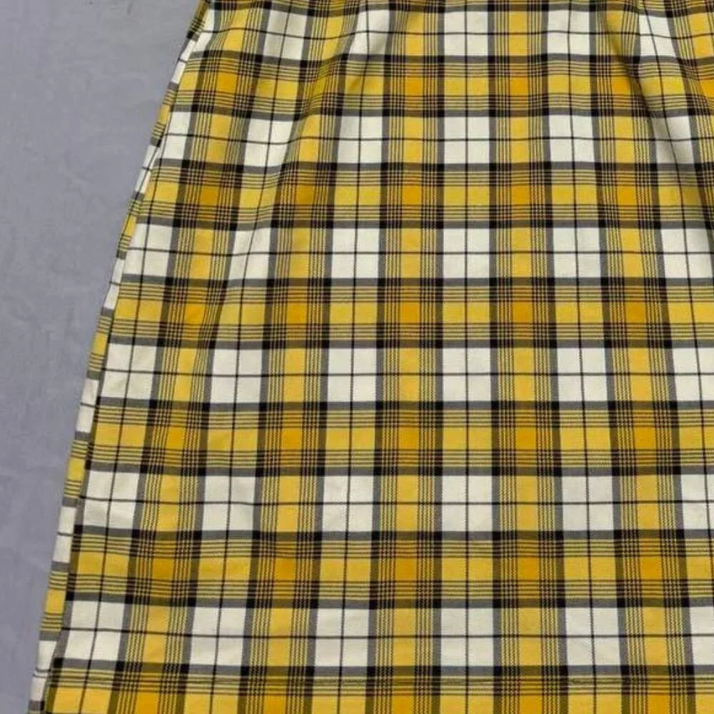 Yellow Plaid Mini Dress - Picture 3 of 3
